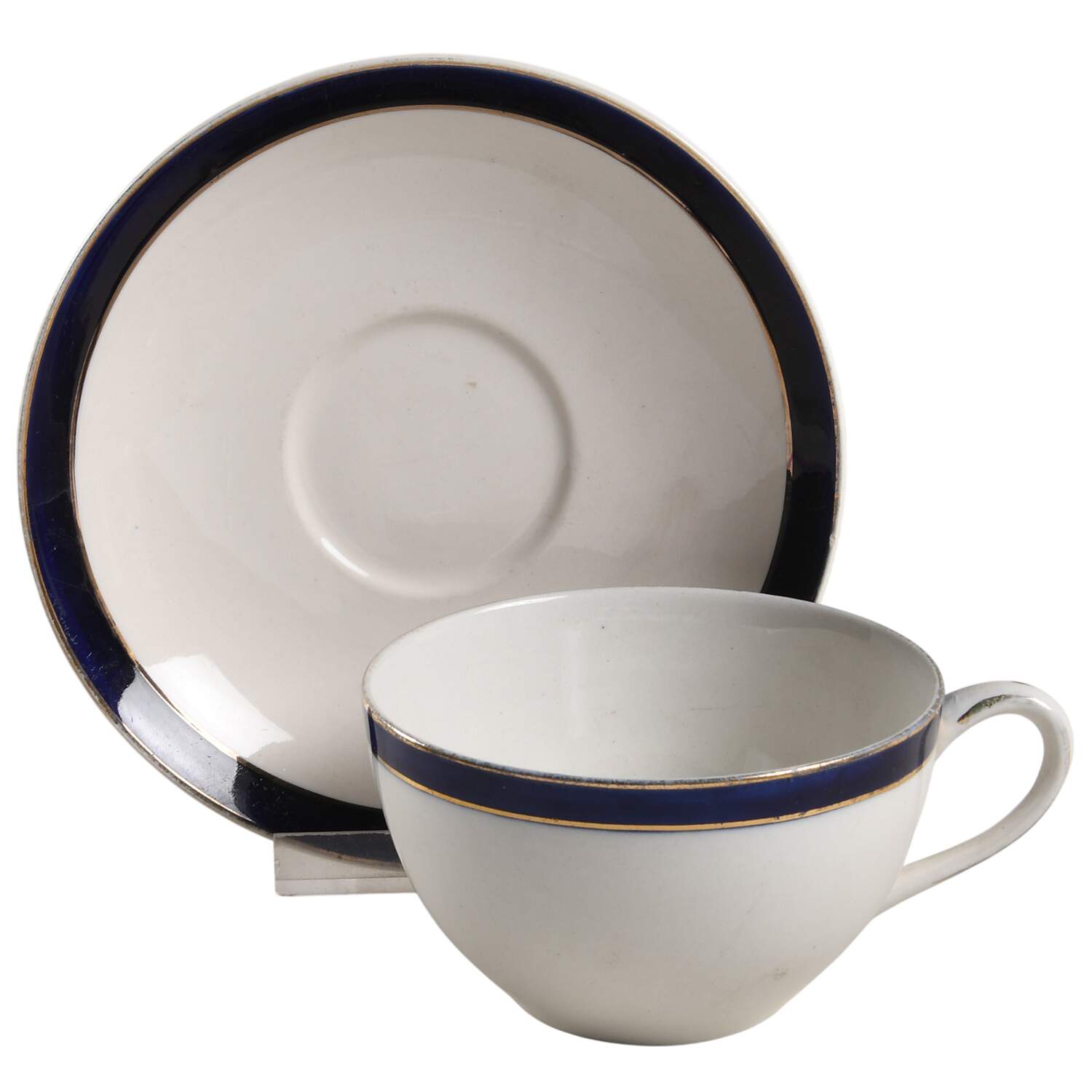 Bleu De Roi Flat Cup & Saucer Set by Alfred Meakin-1