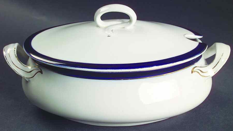 Bleu De Roi Sauce Boat & Lid by Alfred Meakin-1