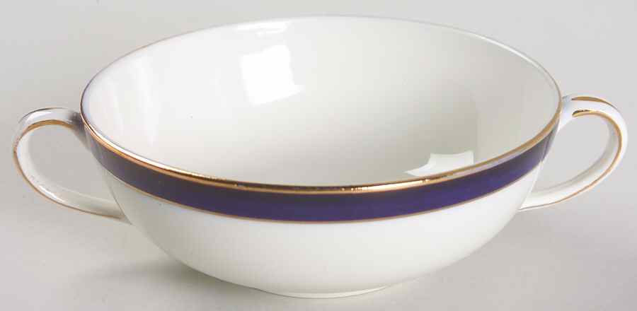 Bleu De Roi Flat Cream Soup Bowl by Alfred Meakin-1