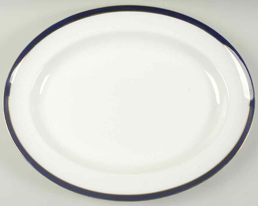 Bleu De Roi 15" Oval Serving Platter by Alfred Meakin-1