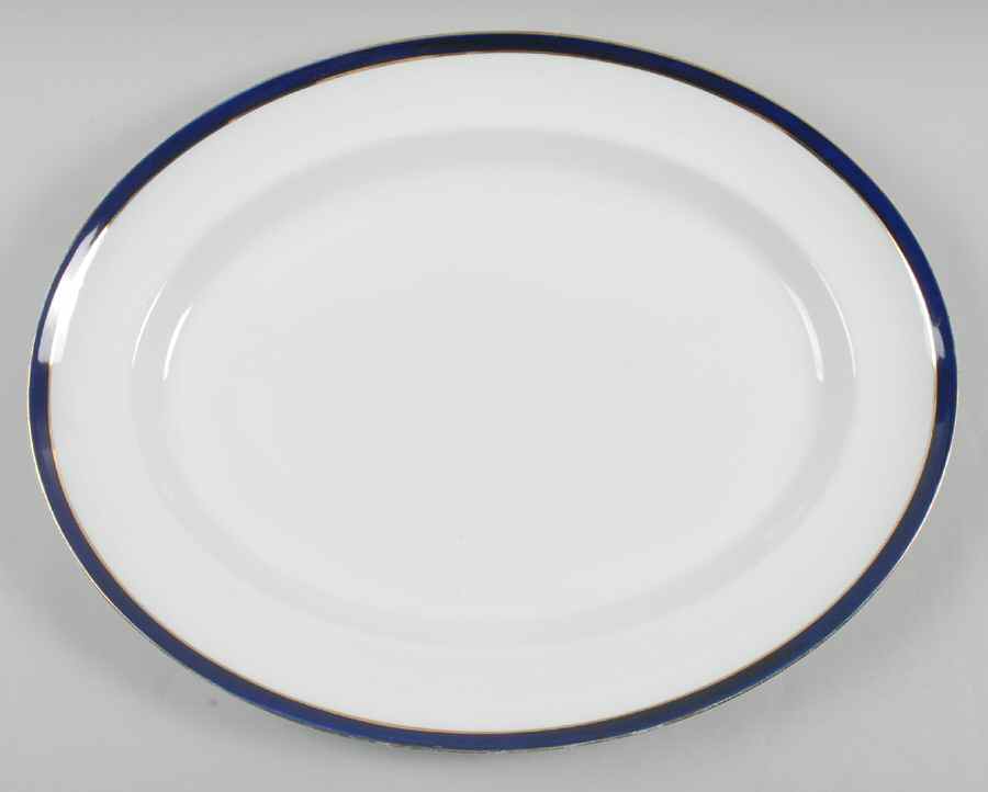 Bleu De Roi 18" Oval Serving Platter by Alfred Meakin-1