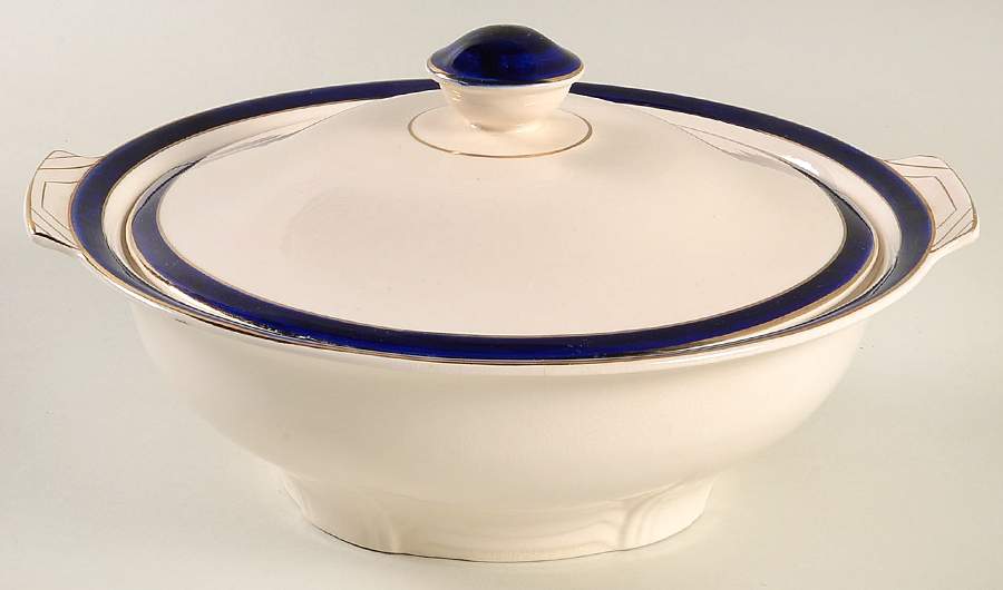 Bleu De Roi Round Covered Vegetable by Alfred Meakin-1
