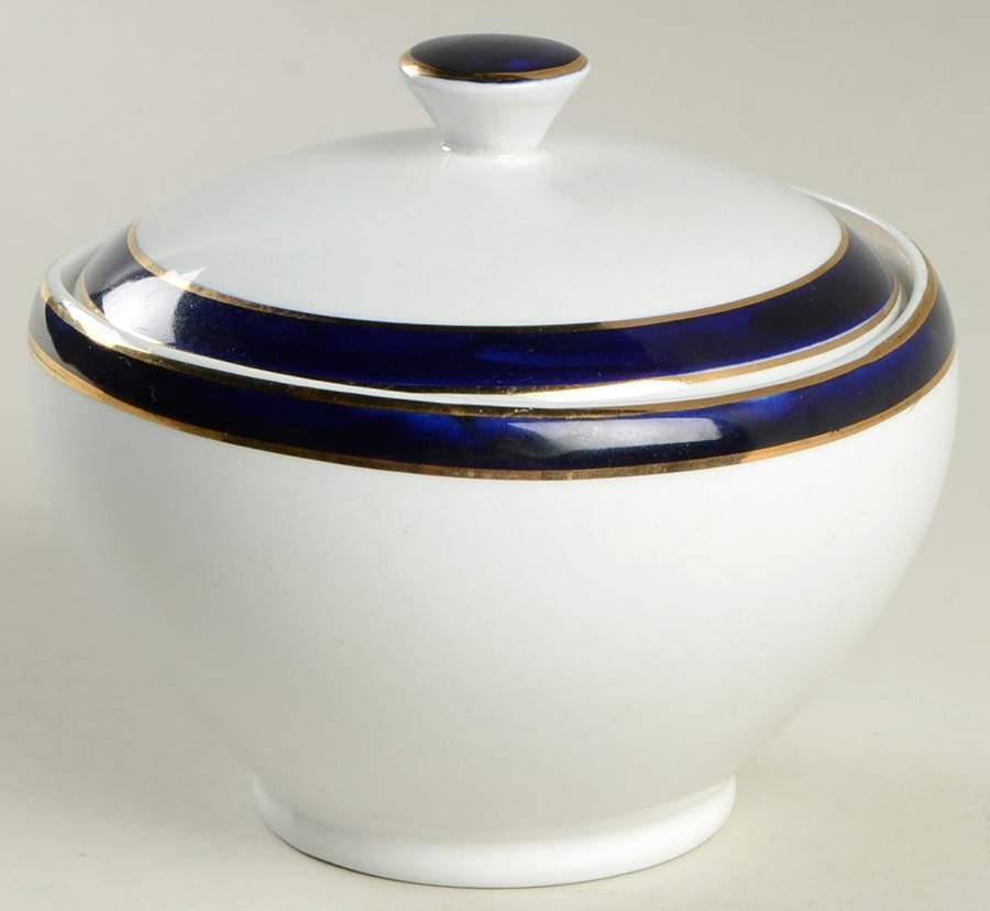 Bleu De Roi Sugar Bowl & Lid by Alfred Meakin-1