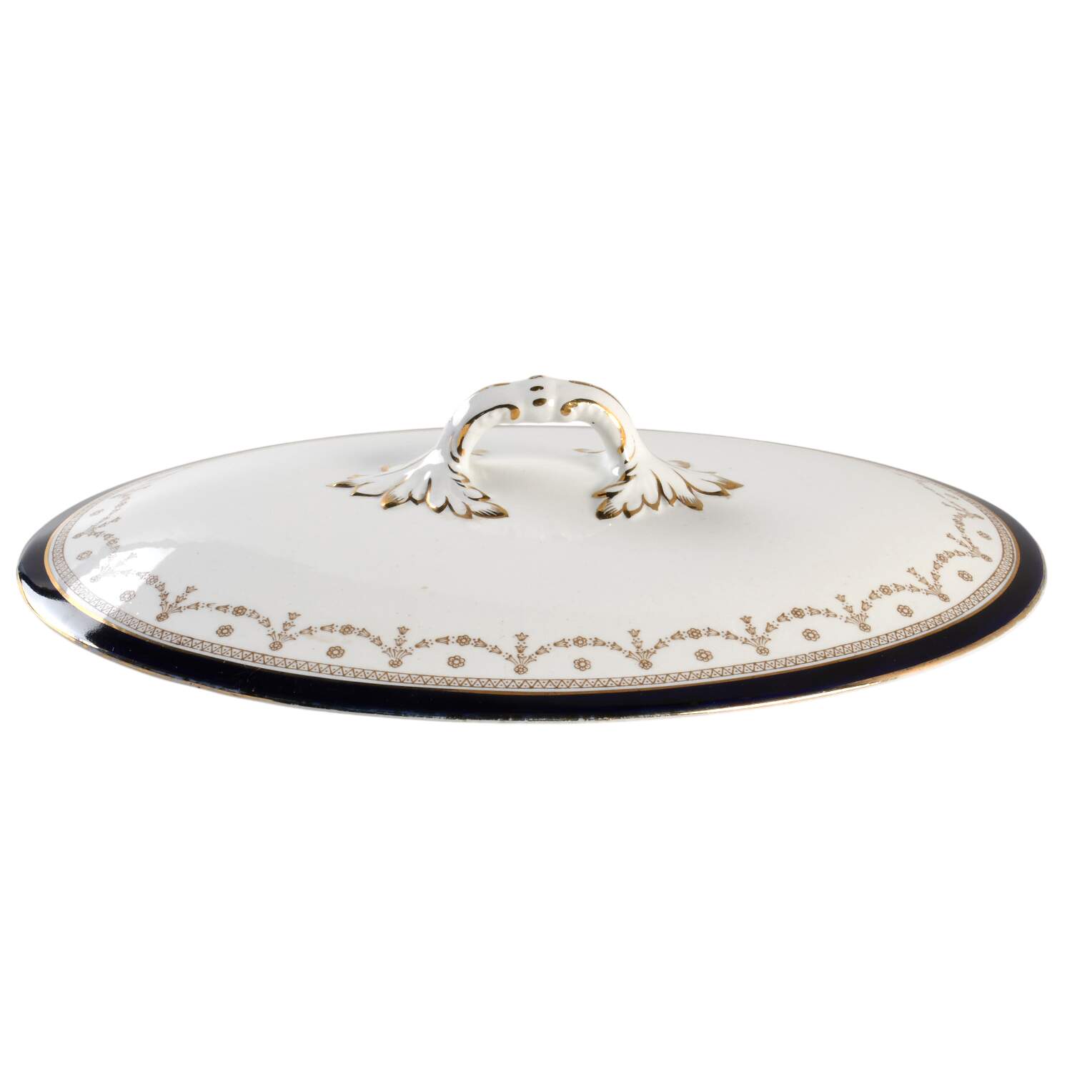 Bleu De Roi 2 Lid for Oval Vegetable by Alfred Meakin-1