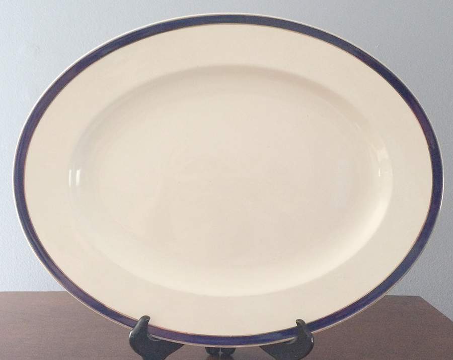 Bleu De Roi 5 (Hotel Ware) 16" Oval Serving Platter by Alfred Meakin-1