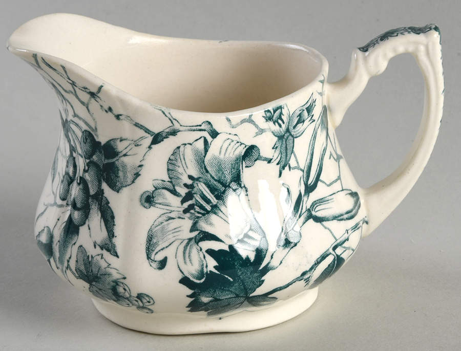 Bourbon Lily Green Creamer by Alfred Meakin-1