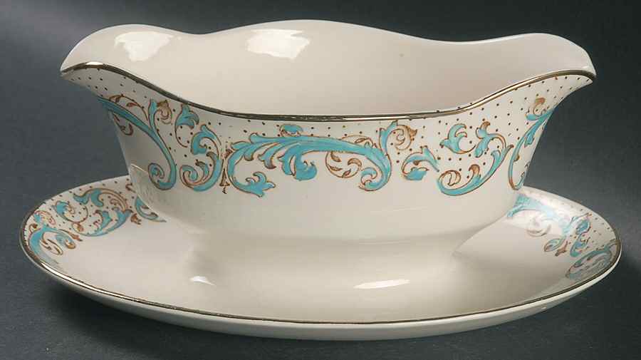 Brierley Gravy Boat with Attached Underplate by Alfred Meakin-1