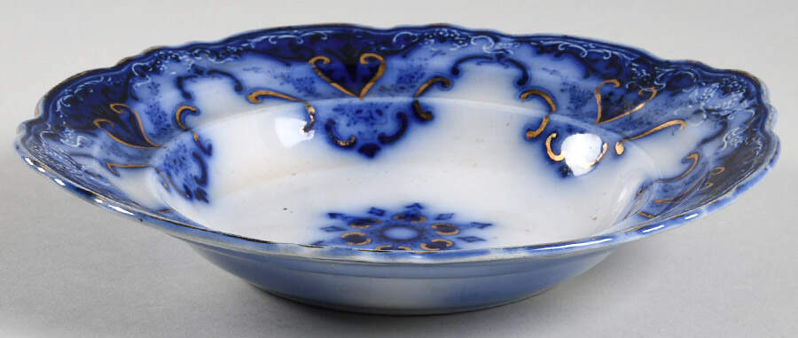 Cambridge (Flow Blue) Round Butter No Lid by Alfred Meakin-1