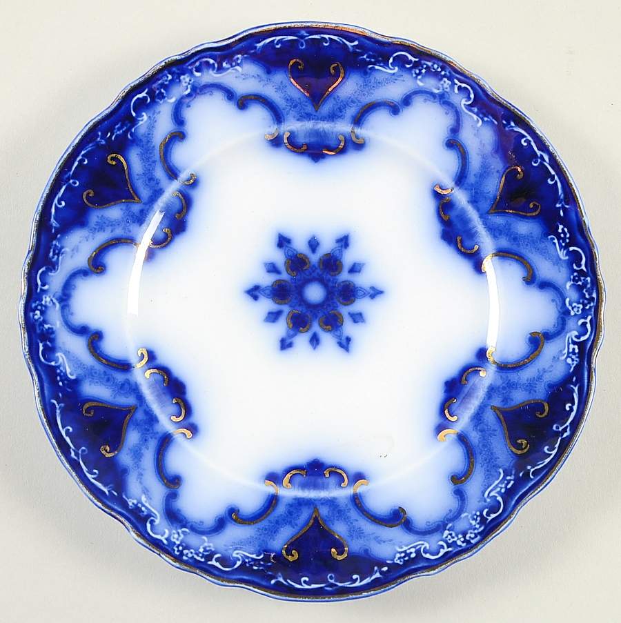 Cambridge (Flow Blue) Dessert/Pie Plate by Alfred Meakin-1