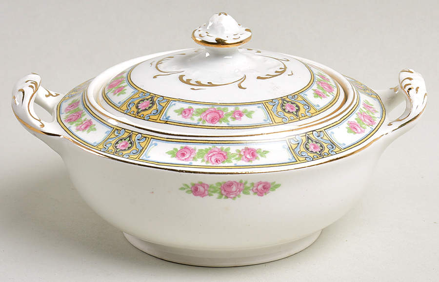 Clifton Sugar Bowl & Lid by Alfred Meakin-1