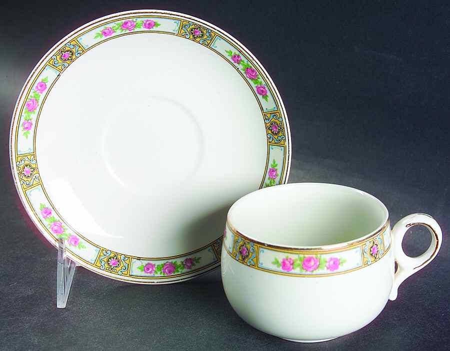 Clifton Flat Cup & Saucer Set by Alfred Meakin-1