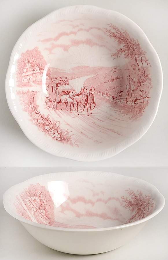 Devonshire Road Red Coupe Cereal Bowl by Alfred Meakin-1