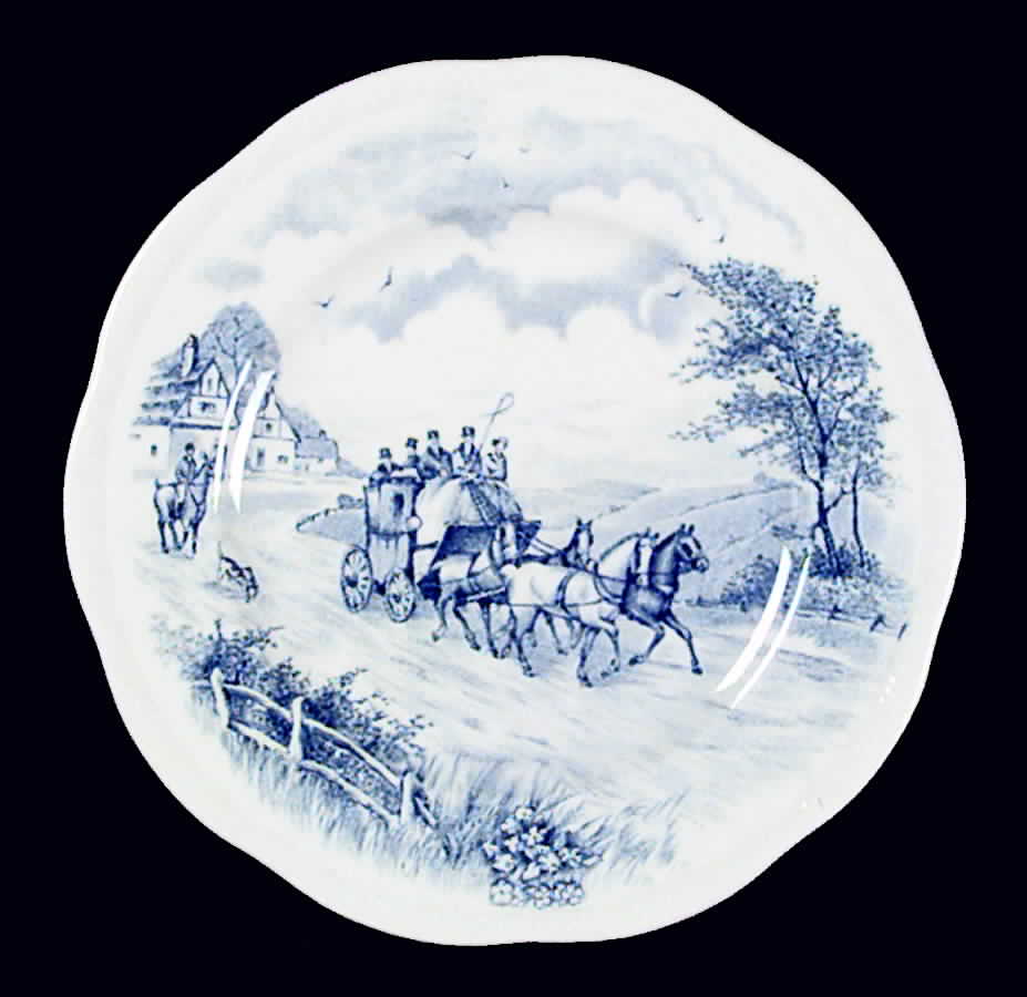 Devonshire Road Blue Bread & Butter Plate by Alfred Meakin-1