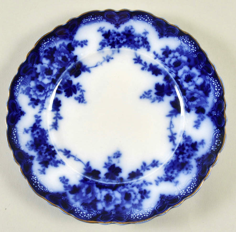 Devon (Flow Blue, Gold Trim) Salad Plate by Alfred Meakin-1