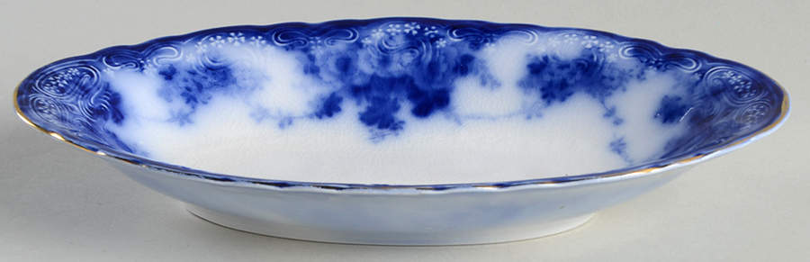 Devon (Flow Blue, Gold Trim) Relish by Alfred Meakin-1
