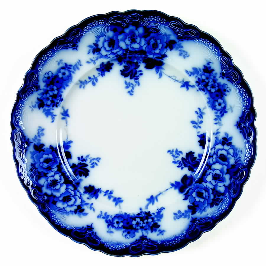 Devon (Flow Blue, Gold Trim) Dinner Plate by Alfred Meakin-1