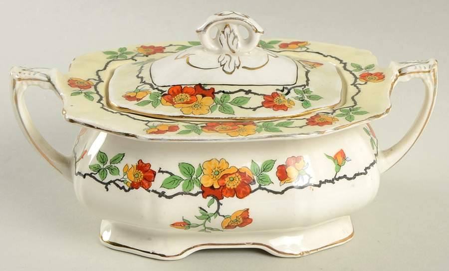 Dove Sugar Bowl & Lid by Alfred Meakin-1