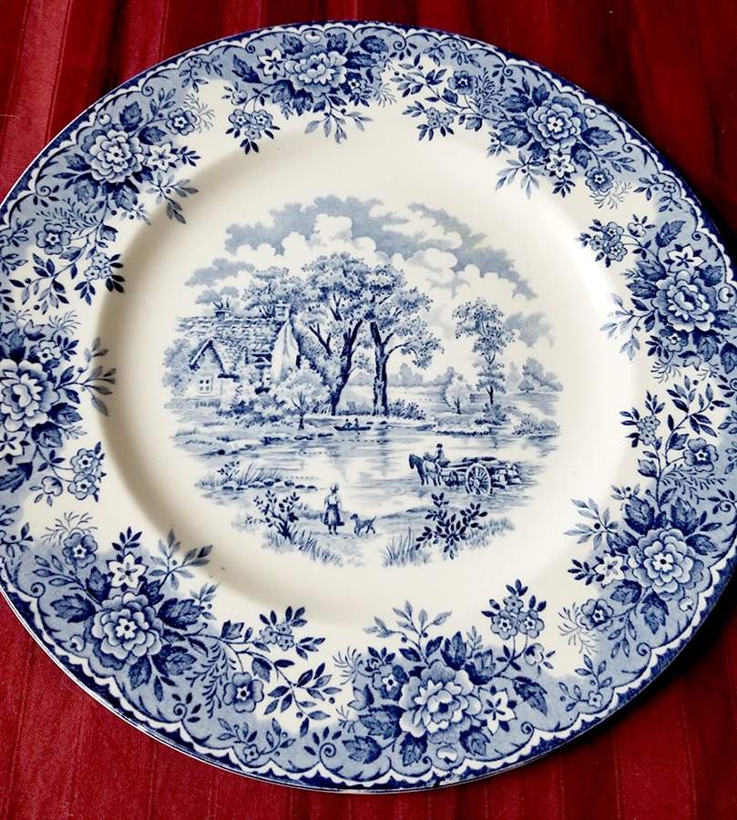 Edinburgh Blue Dinner Plate by Alfred Meakin-1
