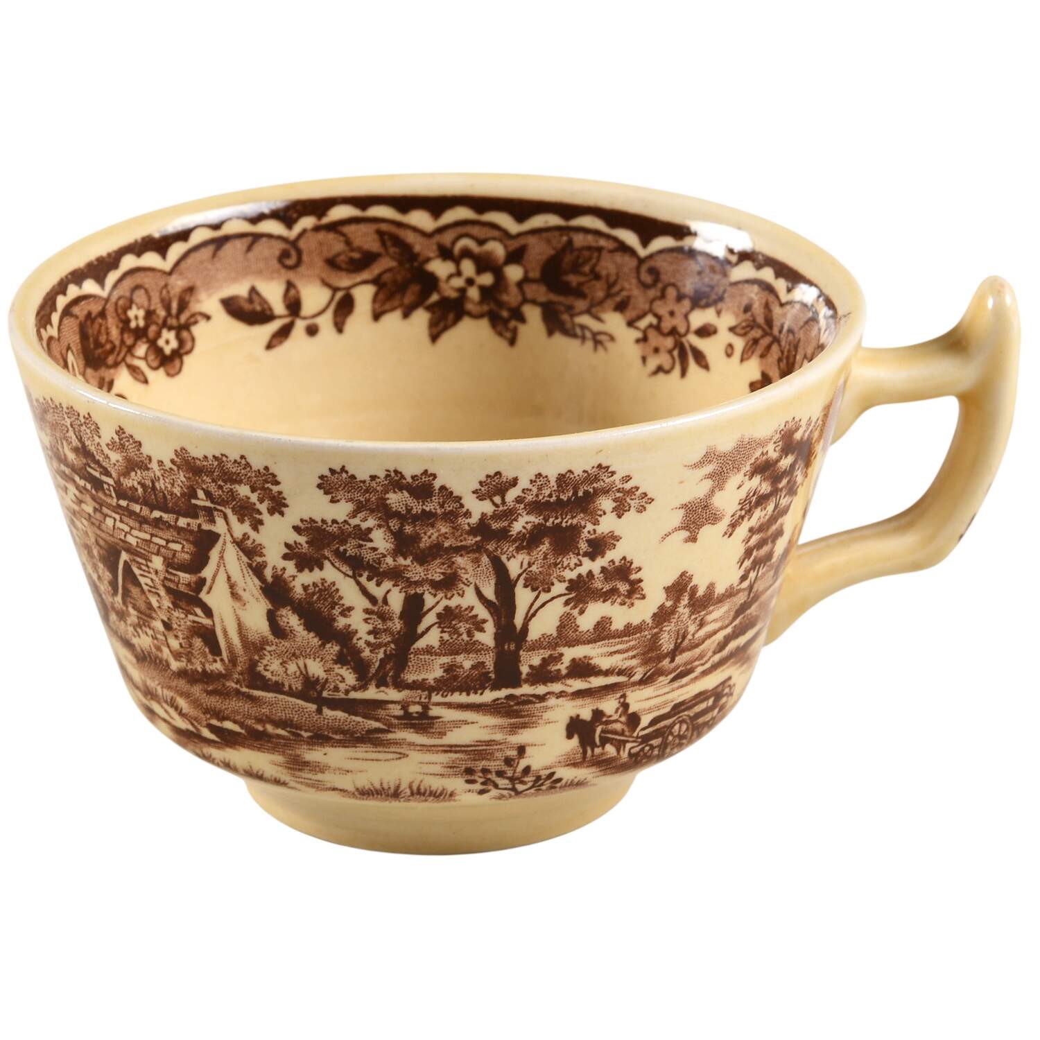 Edinburgh Brown (Yellow Body) Footed Cup by Alfred Meakin-1