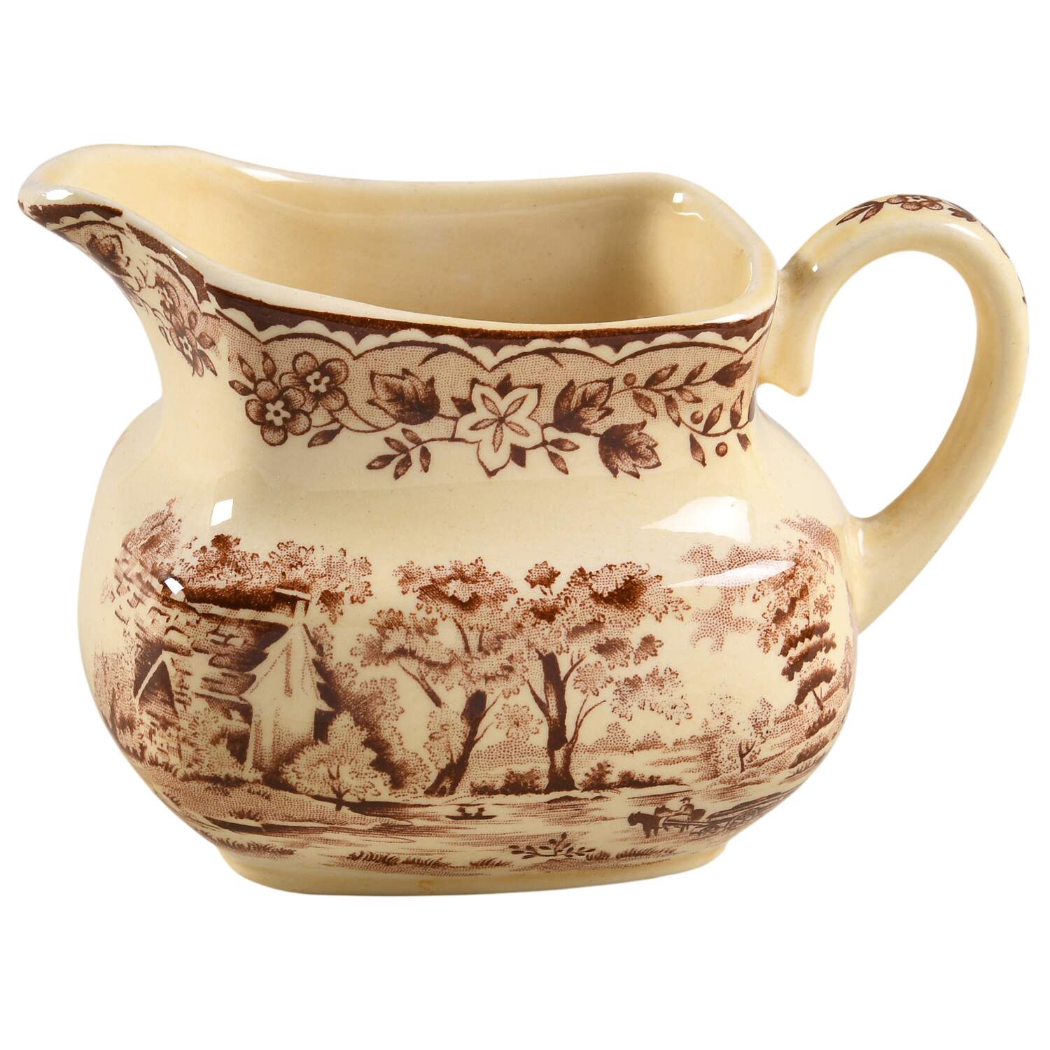 Edinburgh Brown (Yellow Body) Creamer by Alfred Meakin-1