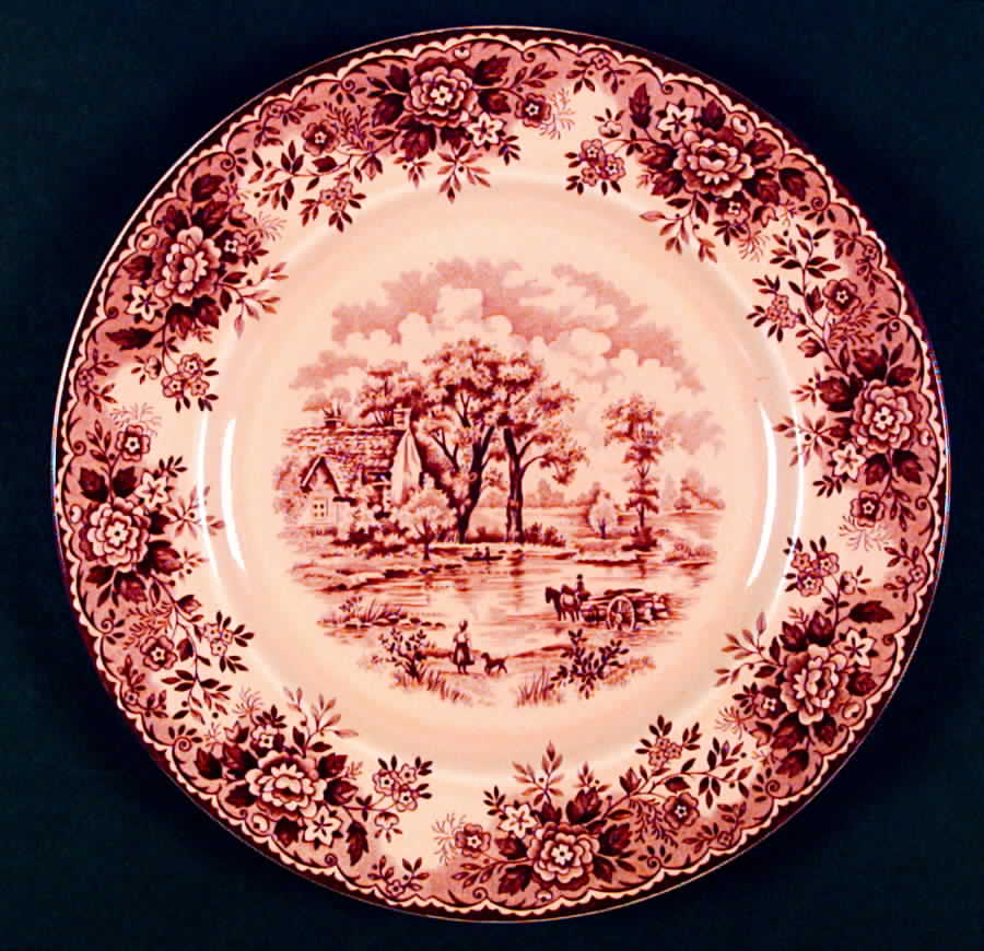 Edinburgh Brown (Yellow Body) Dinner Plate by Alfred Meakin-1