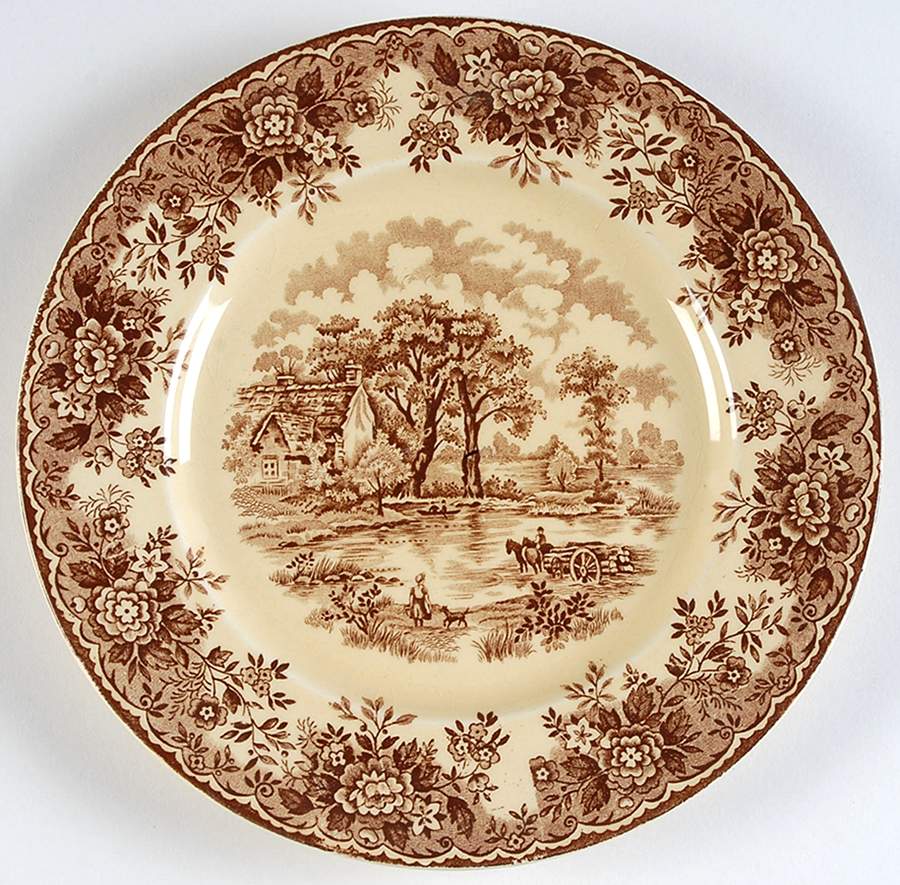 Edinburgh Brown (Yellow Body) Salad Plate by Alfred Meakin-1