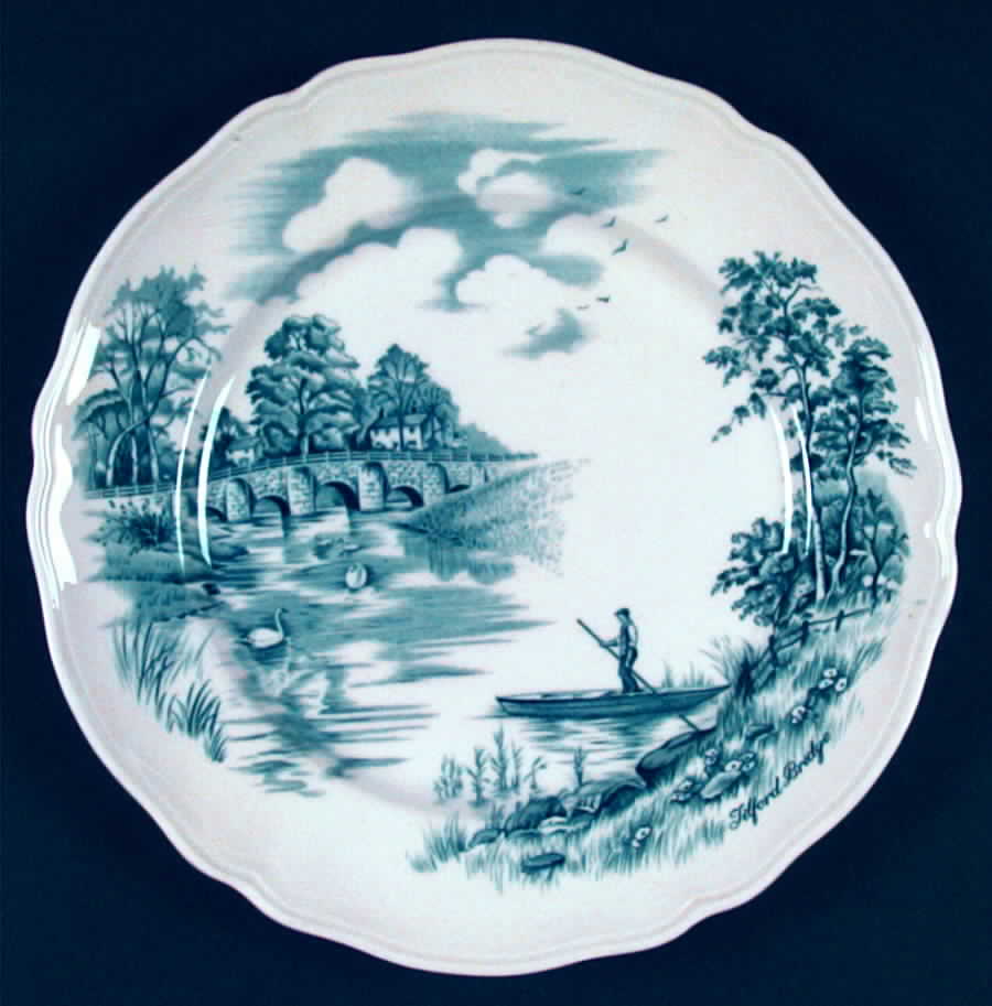 English Bridges Blue Dinner Plate by Alfred Meakin-1