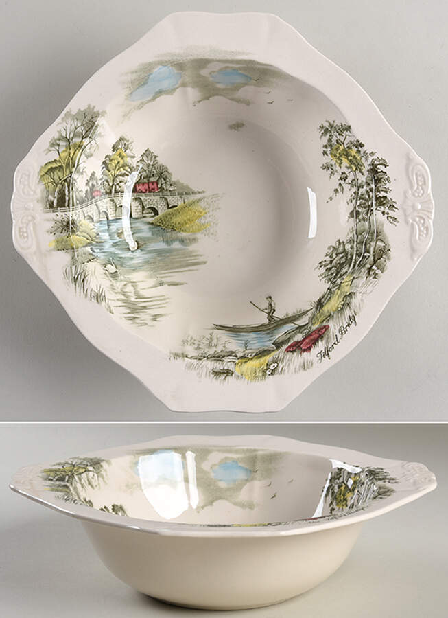 English Bridges Multicolor 8" Round Vegetable Bowl by Alfred Meakin-1