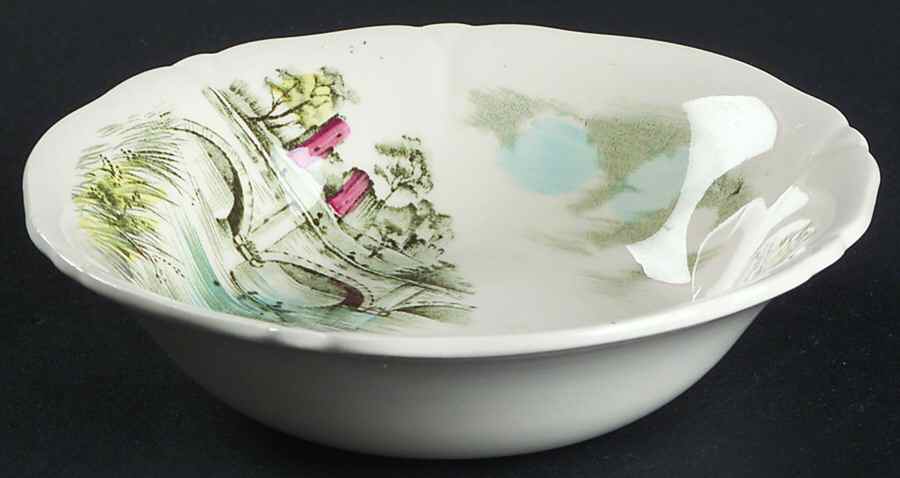 English Bridges Multicolor Fruit/Dessert (Sauce) Bowl by Alfred Meakin-1