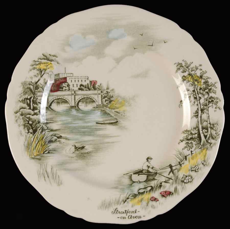 English Bridges Multicolor Bread & Butter Plate by Alfred Meakin-1