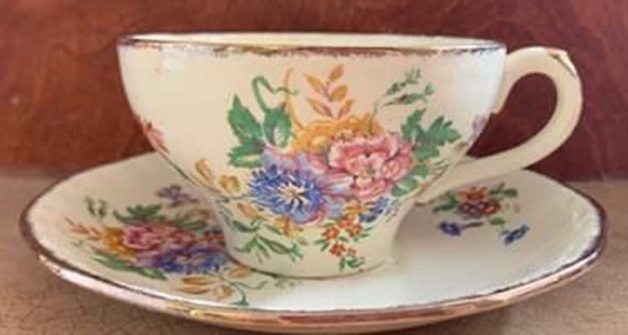 Epworth Flat Cup & Saucer Set by Alfred Meakin-1