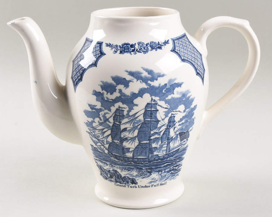 Fair Winds Blue Coffee Pot No Lid by Alfred Meakin-1