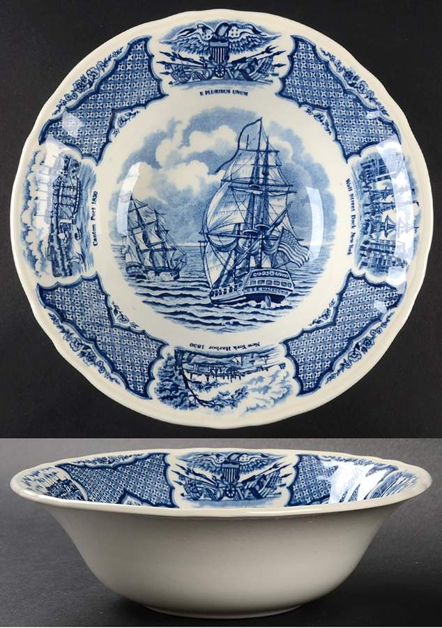 Fair Winds Blue 8" Round Vegetable Bowl by Alfred Meakin-1