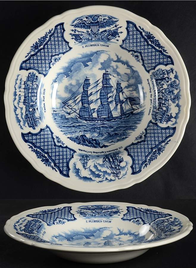 Fair Winds Blue Rim Soup Bowl by Alfred Meakin-1