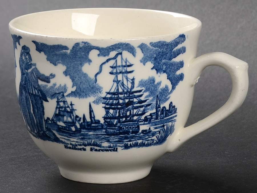 Fair Winds Blue Flat Cup by Alfred Meakin-1