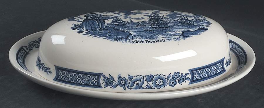 Fair Winds Blue 1/4 Lb Covered Butter by Alfred Meakin-1