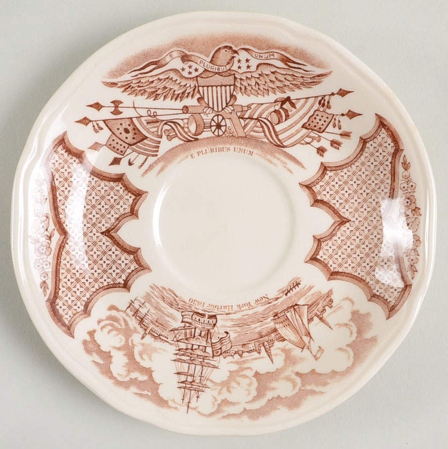 Fair Winds Brown Saucer by Alfred Meakin-1