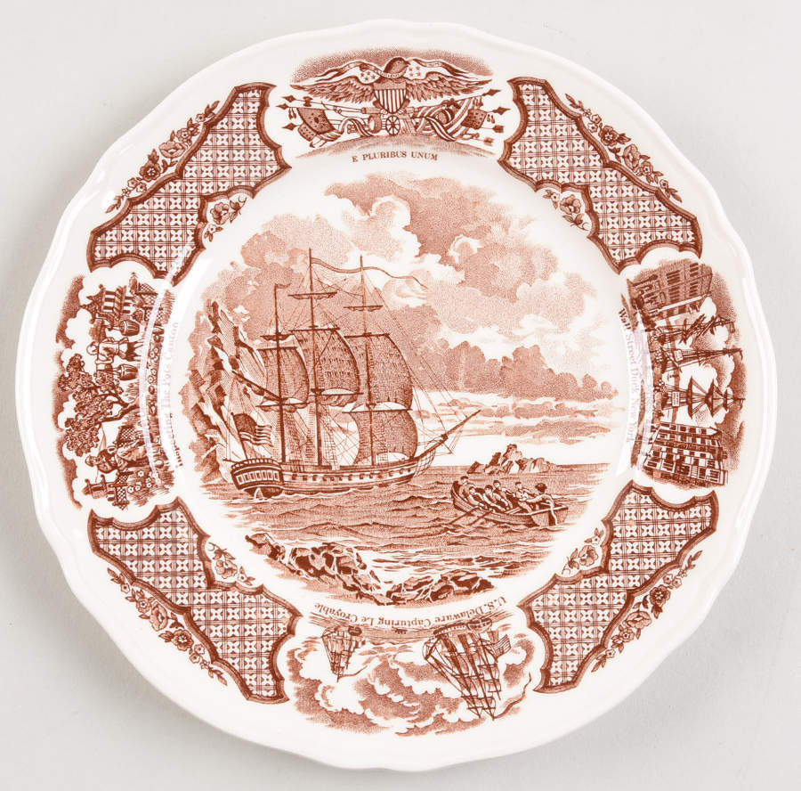Fair Winds Brown Salad Plate by Alfred Meakin-1