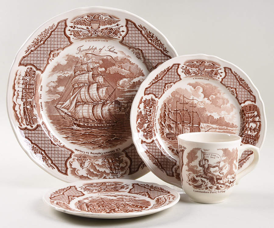 Fair Winds Brown 4 Piece Place Setting by Alfred Meakin-1
