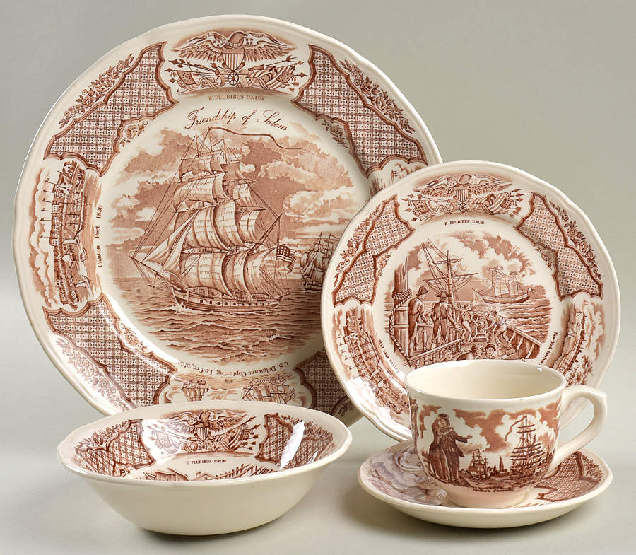 Fair Winds Brown 5 Piece Place Setting by Alfred Meakin-1