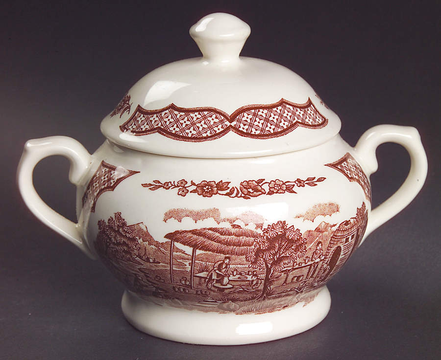 Fair Winds Brown Sugar Bowl & Lid by Alfred Meakin-1