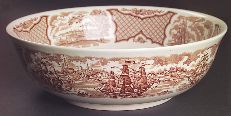Fair Winds Brown 10" Large Salad Serving Bowl by Alfred Meakin-1