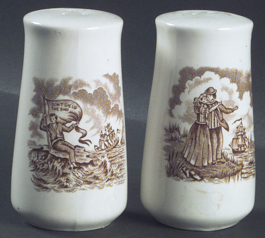 Fair Winds Brown Salt & Pepper Set by Alfred Meakin-1