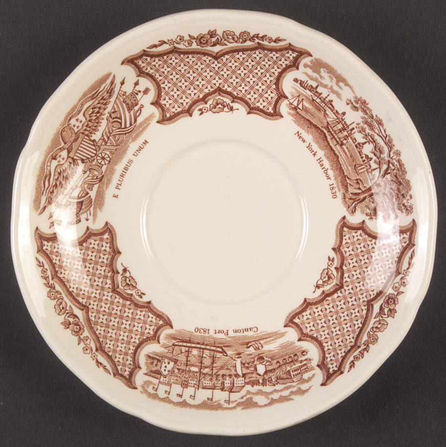Fair Winds Brown Saucer for Cream Soup Bowl by Alfred Meakin-1