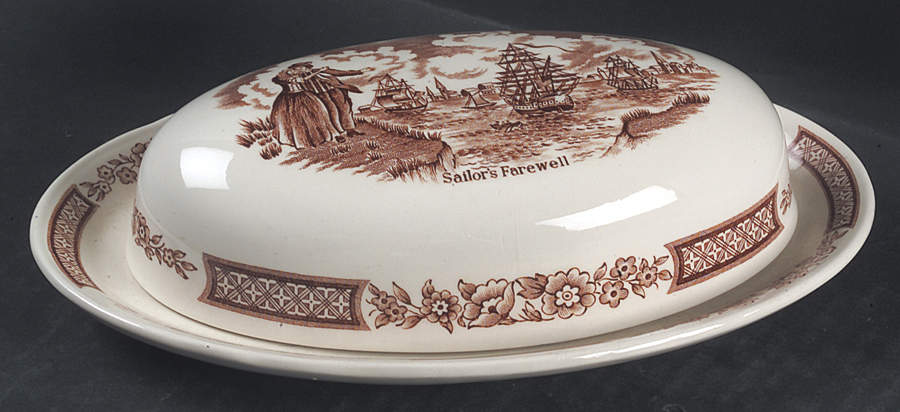 Fair Winds Brown 1/4 Lb Covered Butter by Alfred Meakin-1