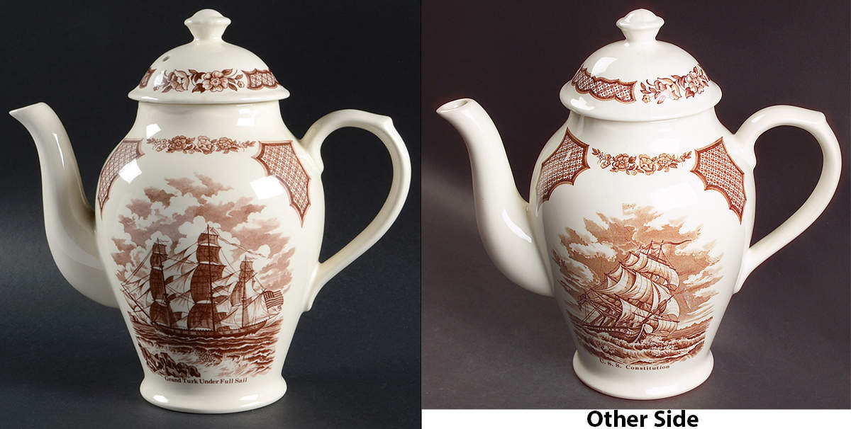 Fair Winds Brown Coffee Pot & Lid by Alfred Meakin-1