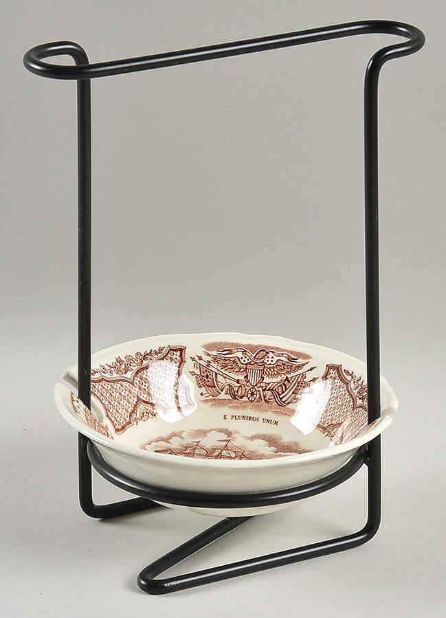 Fair Winds Brown 8"-8 1/4" Salad Serving Set/Utensil Holder  HC by Alfred Meakin-1