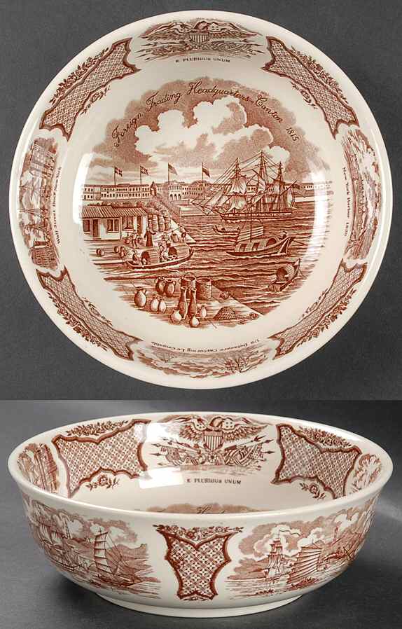 Fair Winds Brown 8" Round Vegetable Bowl by Alfred Meakin-1