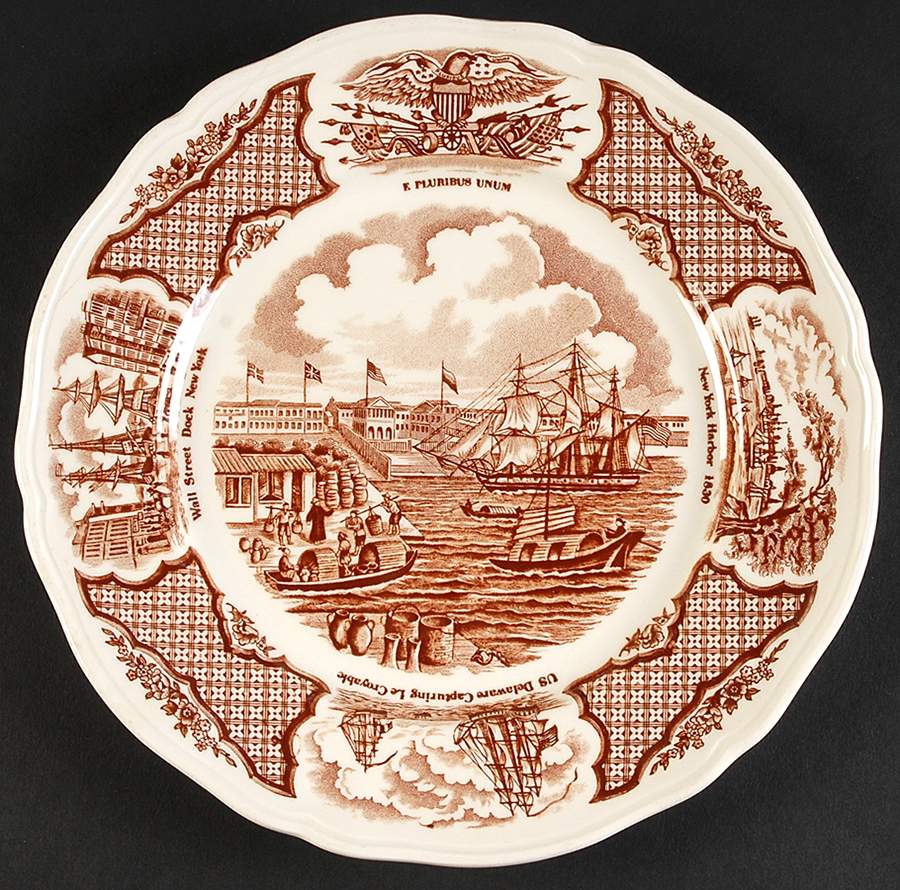 Fair Winds Brown Luncheon Plate by Alfred Meakin-1