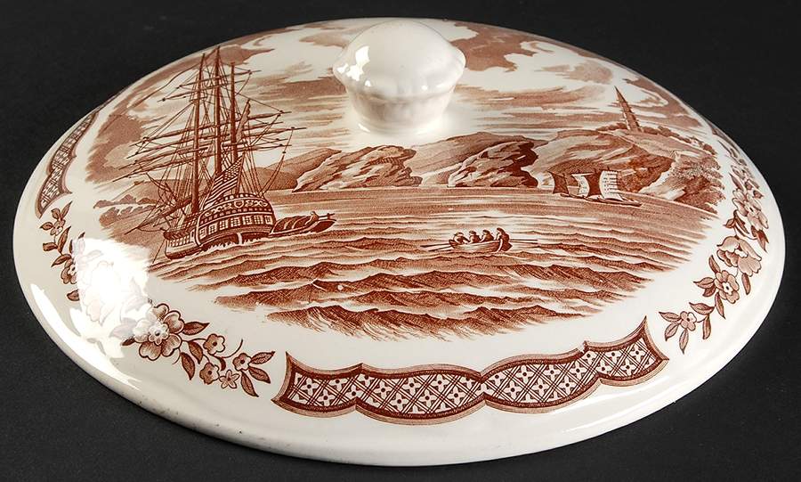 Fair Winds Brown Lid for Round Vegetable by Alfred Meakin-1